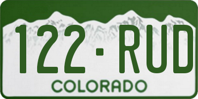 CO license plate 122RUD