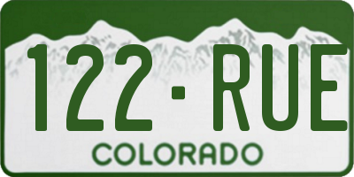 CO license plate 122RUE