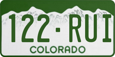 CO license plate 122RUI