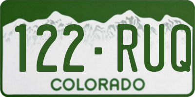 CO license plate 122RUQ