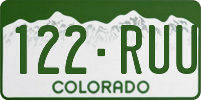 CO license plate 122RUU