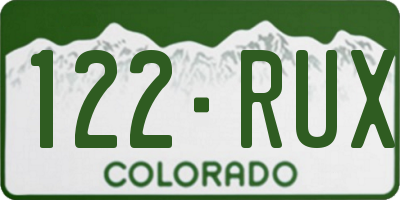 CO license plate 122RUX