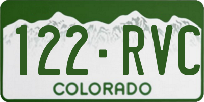 CO license plate 122RVC
