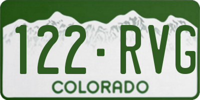 CO license plate 122RVG