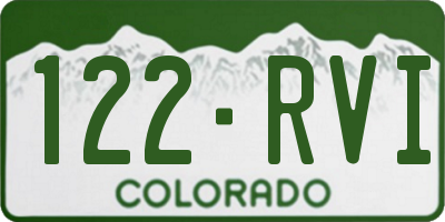 CO license plate 122RVI