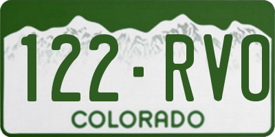 CO license plate 122RVO