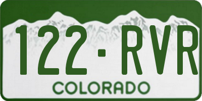 CO license plate 122RVR
