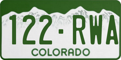 CO license plate 122RWA