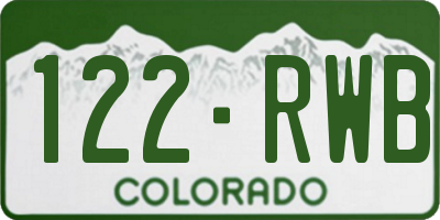 CO license plate 122RWB