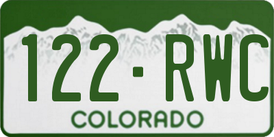 CO license plate 122RWC