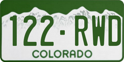 CO license plate 122RWD