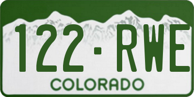 CO license plate 122RWE