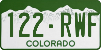 CO license plate 122RWF