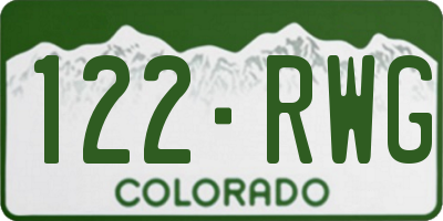 CO license plate 122RWG