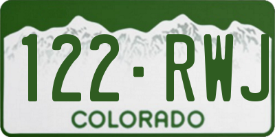 CO license plate 122RWJ