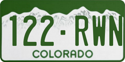 CO license plate 122RWN