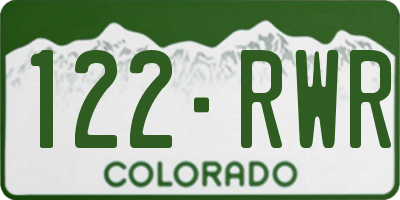 CO license plate 122RWR