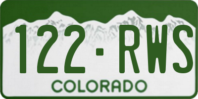 CO license plate 122RWS