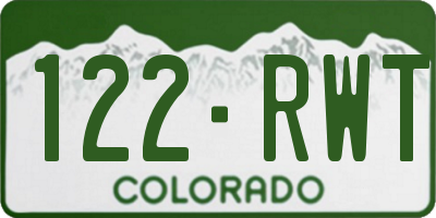CO license plate 122RWT
