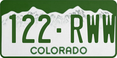 CO license plate 122RWW