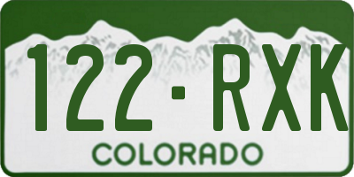 CO license plate 122RXK