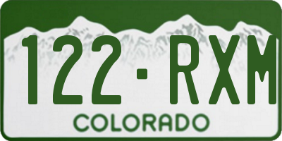 CO license plate 122RXM