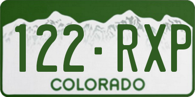 CO license plate 122RXP