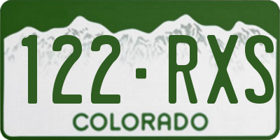 CO license plate 122RXS