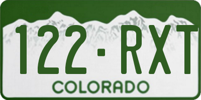 CO license plate 122RXT