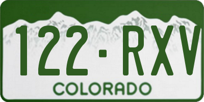 CO license plate 122RXV