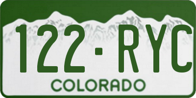 CO license plate 122RYC