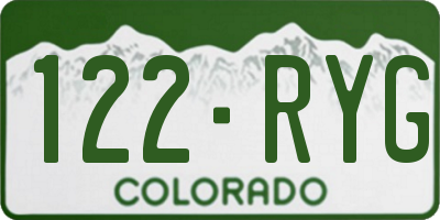CO license plate 122RYG