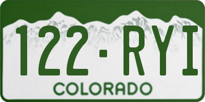 CO license plate 122RYI