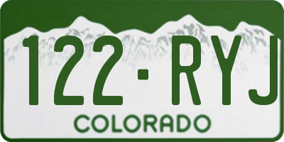 CO license plate 122RYJ