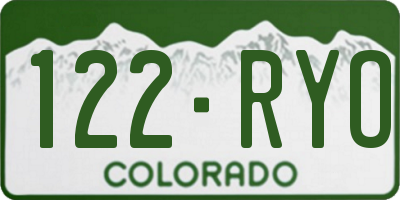 CO license plate 122RYO