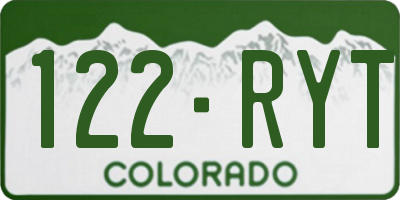 CO license plate 122RYT