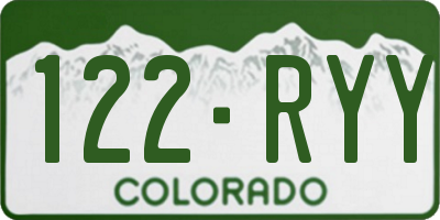 CO license plate 122RYY