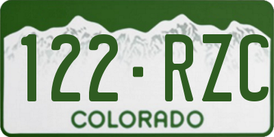 CO license plate 122RZC