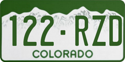 CO license plate 122RZD