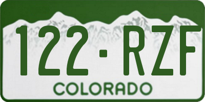 CO license plate 122RZF