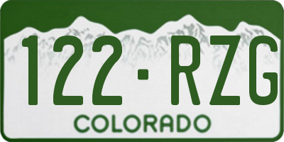 CO license plate 122RZG