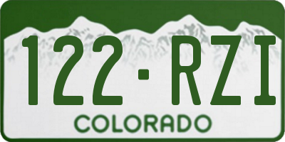 CO license plate 122RZI