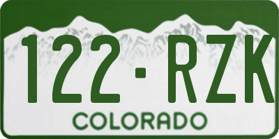 CO license plate 122RZK