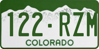 CO license plate 122RZM