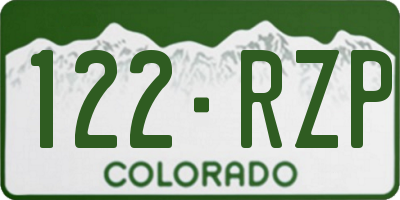 CO license plate 122RZP