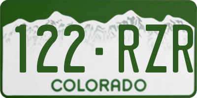 CO license plate 122RZR