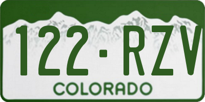 CO license plate 122RZV