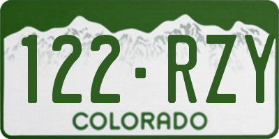 CO license plate 122RZY