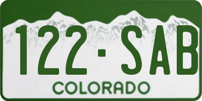 CO license plate 122SAB
