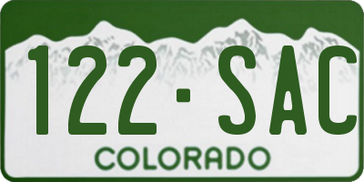 CO license plate 122SAC
